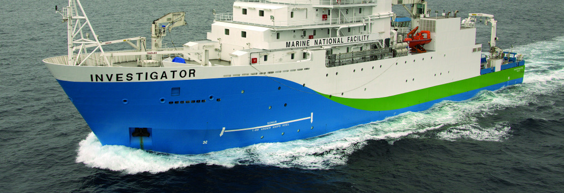 The RV Investigator at sea