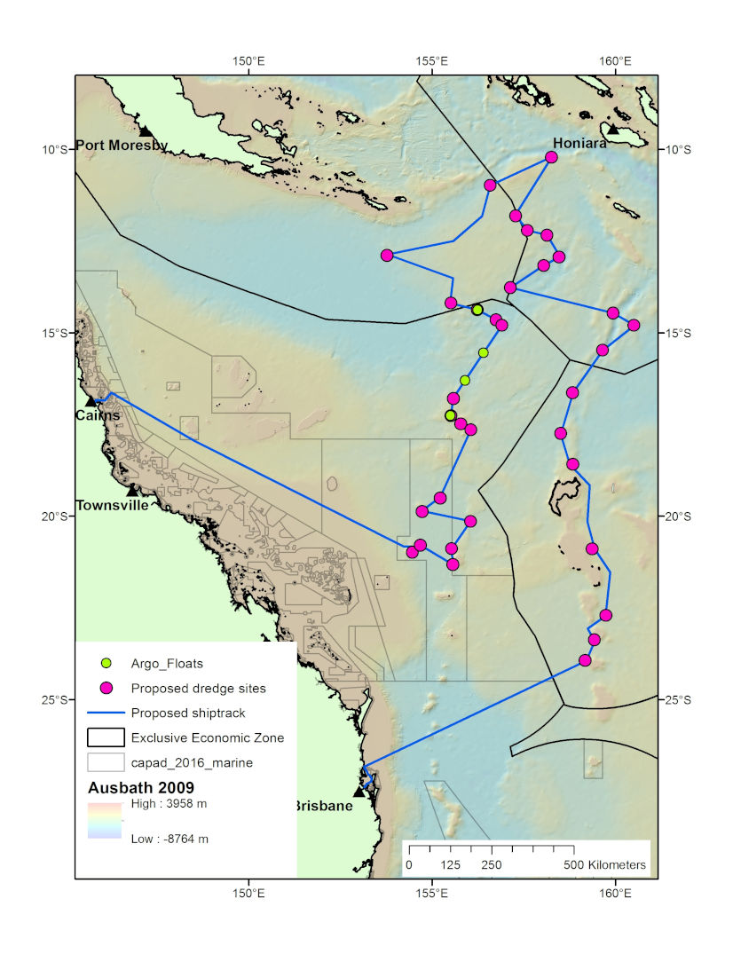 Current planned voyage track.
