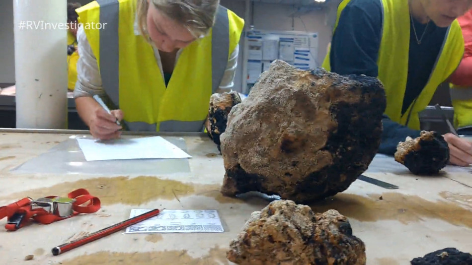 We document all of the rocks that come onboard, classifying their texture and composition.