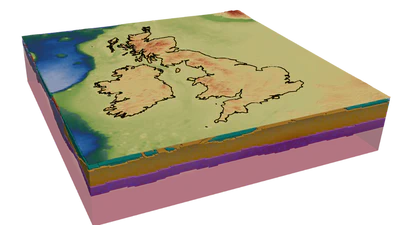 Constraining the geotherm beneath the British Isles from Bayesian inversion of Curie depth: Integrated modelling of magnetic, geothermal and seismic data featured image